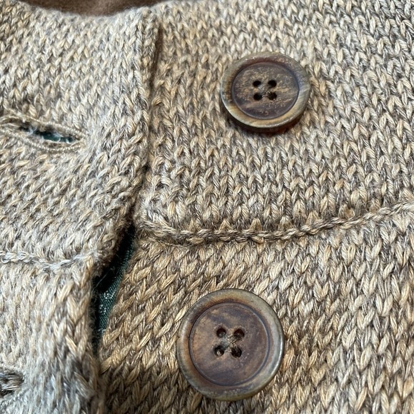 Ralph Lauren Brown Knit Button Jacket Cardigan Mock Neck Preppy Equestrian Small - Picture 6 of 10